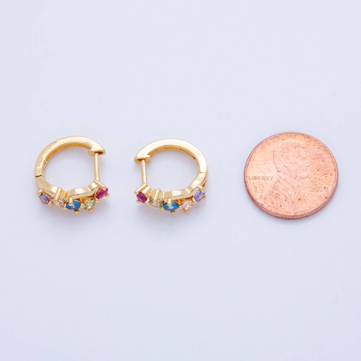 Starlight Gem Huggies-18k gold filled huggies