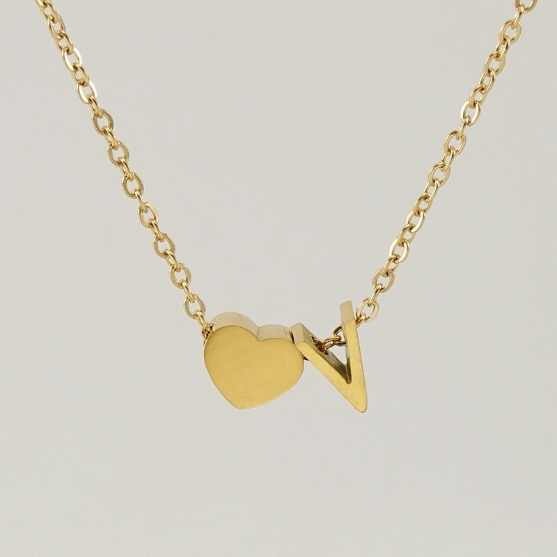 Personalized Initial Necklace – White Gold Plated & Gold Plated