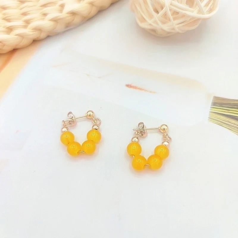 Sweet Fruit & Bow Fashion Earrings - Grape & Tachibana Design