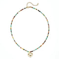 Heart-Shaped Agate Bead Necklace - Bohemian Ethnic Artisan Jewelry