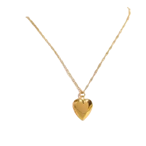 Classic Vintage Heart Necklace - 18K Gold Plated Stainless Steel