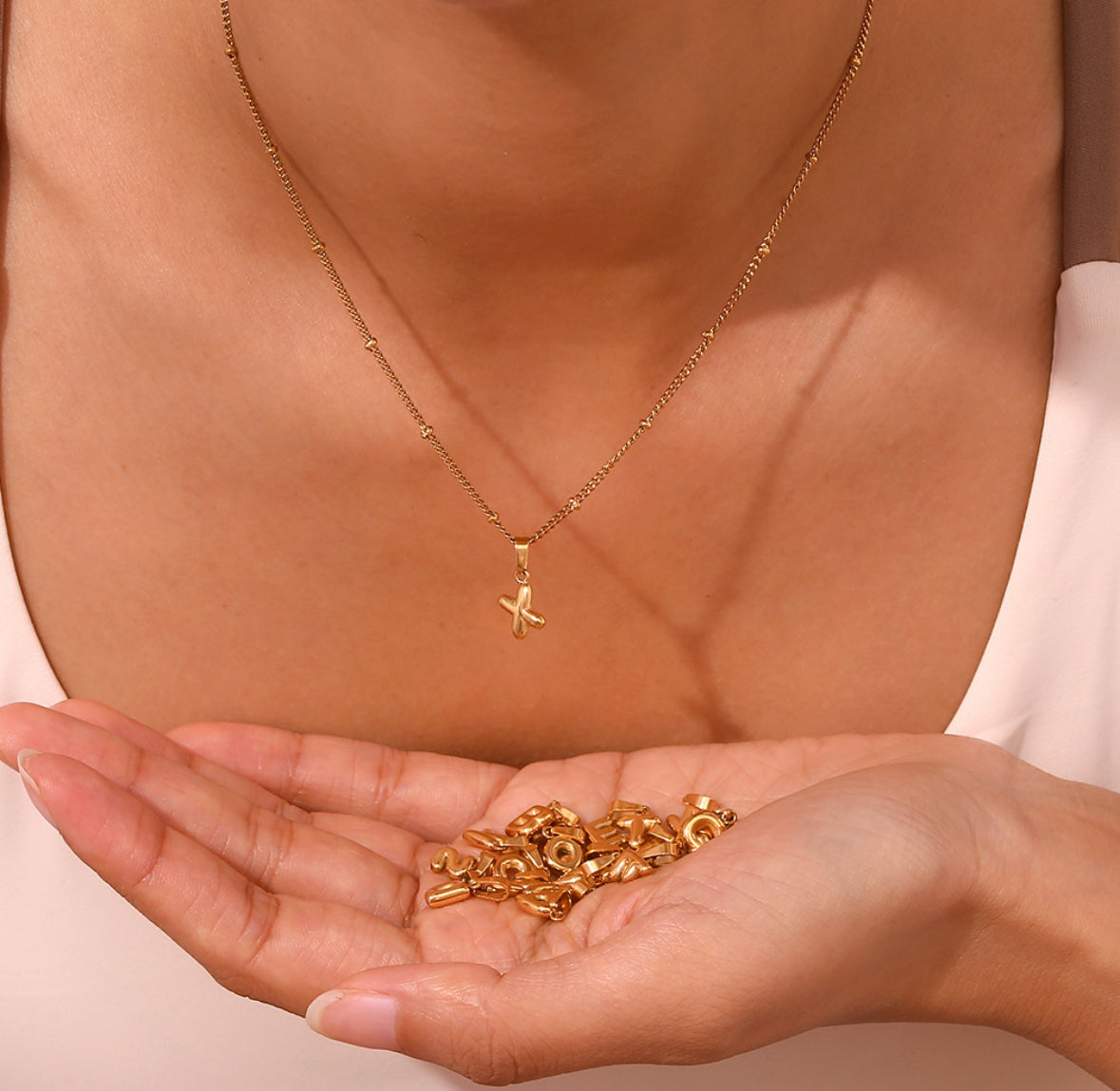 Puffy Initial Charm