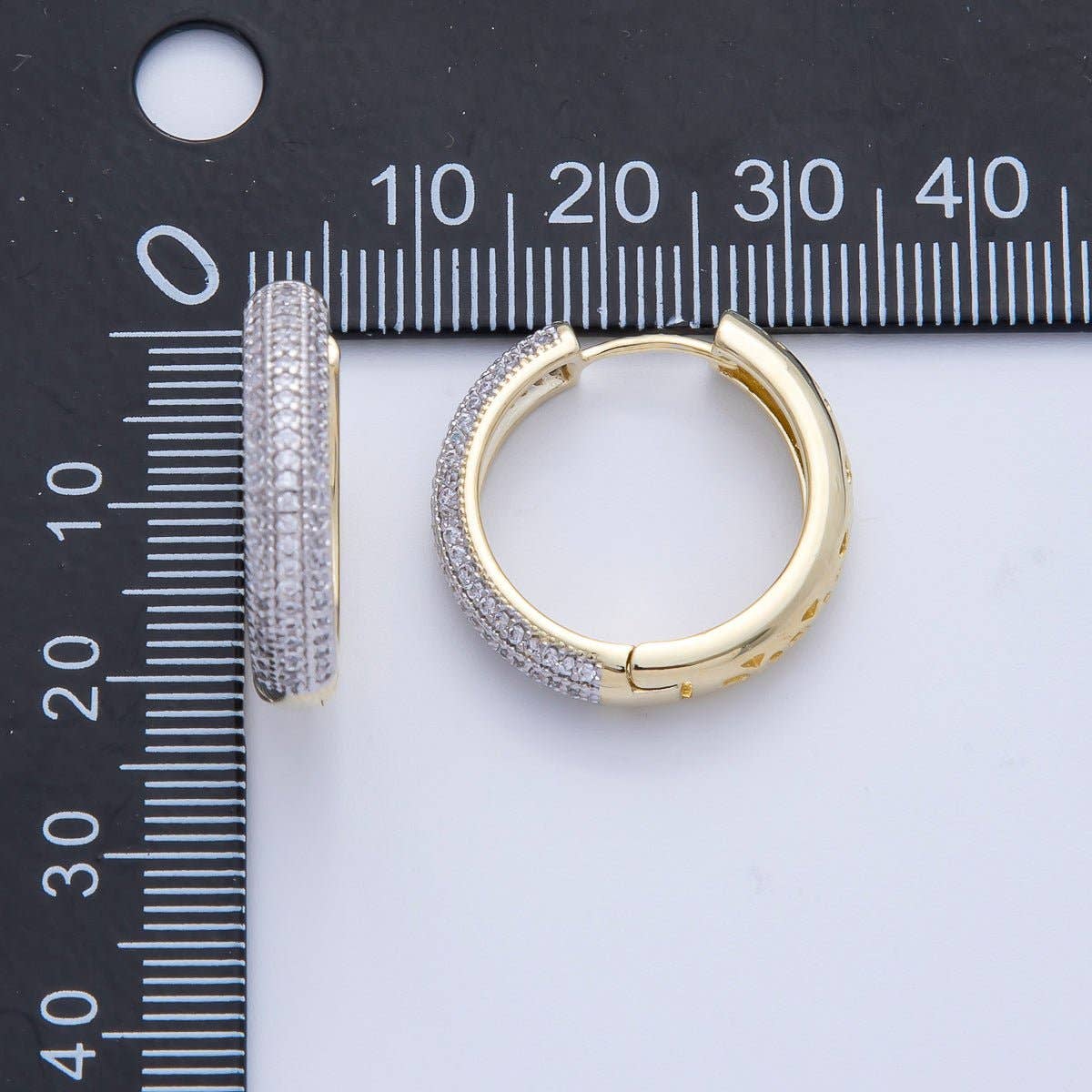 Crystal Dome Hoops 14K Gold Filled