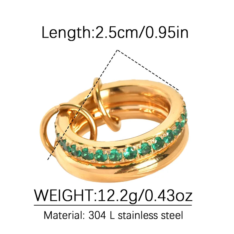 18K Gold Geometric Rings with Zircon Inlay - Waterproof & Non-Tarnish