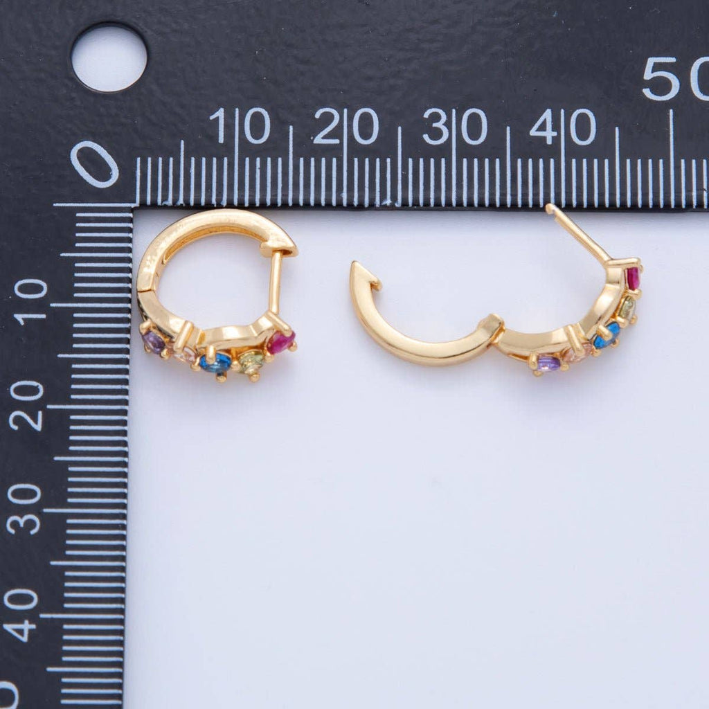 Starlight Gem Huggies-18k gold filled huggies