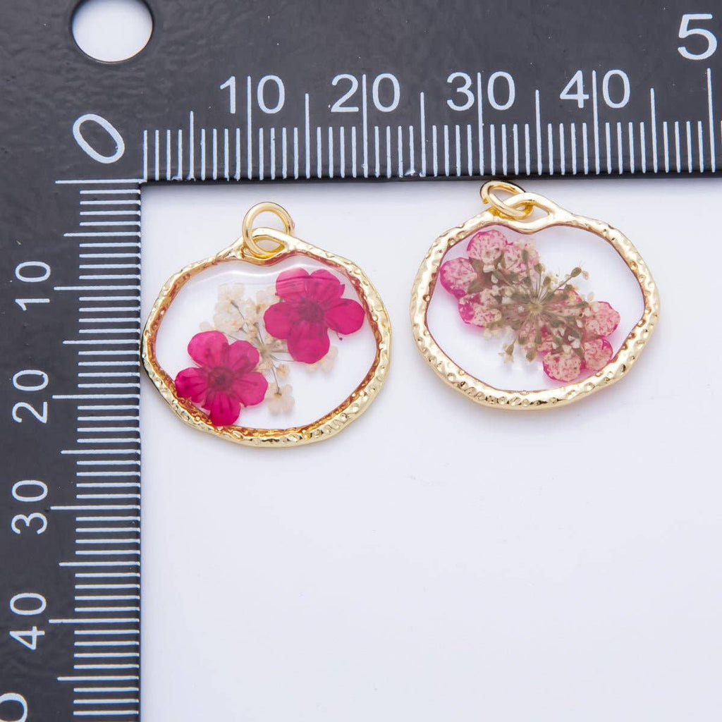 Sunpetal Halo Charm – 18K Gold Filled Resin