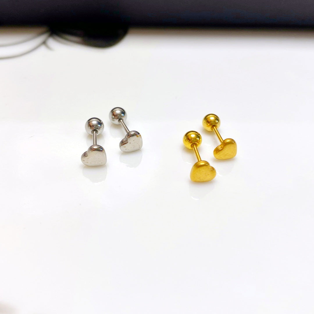 Auric Solid Heart Studs