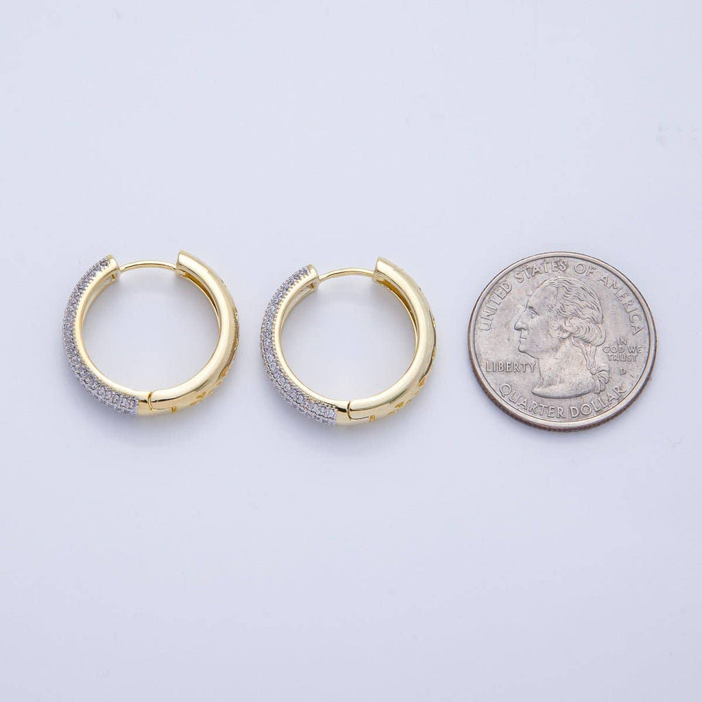 Crystal Dome Hoops 14K Gold Filled
