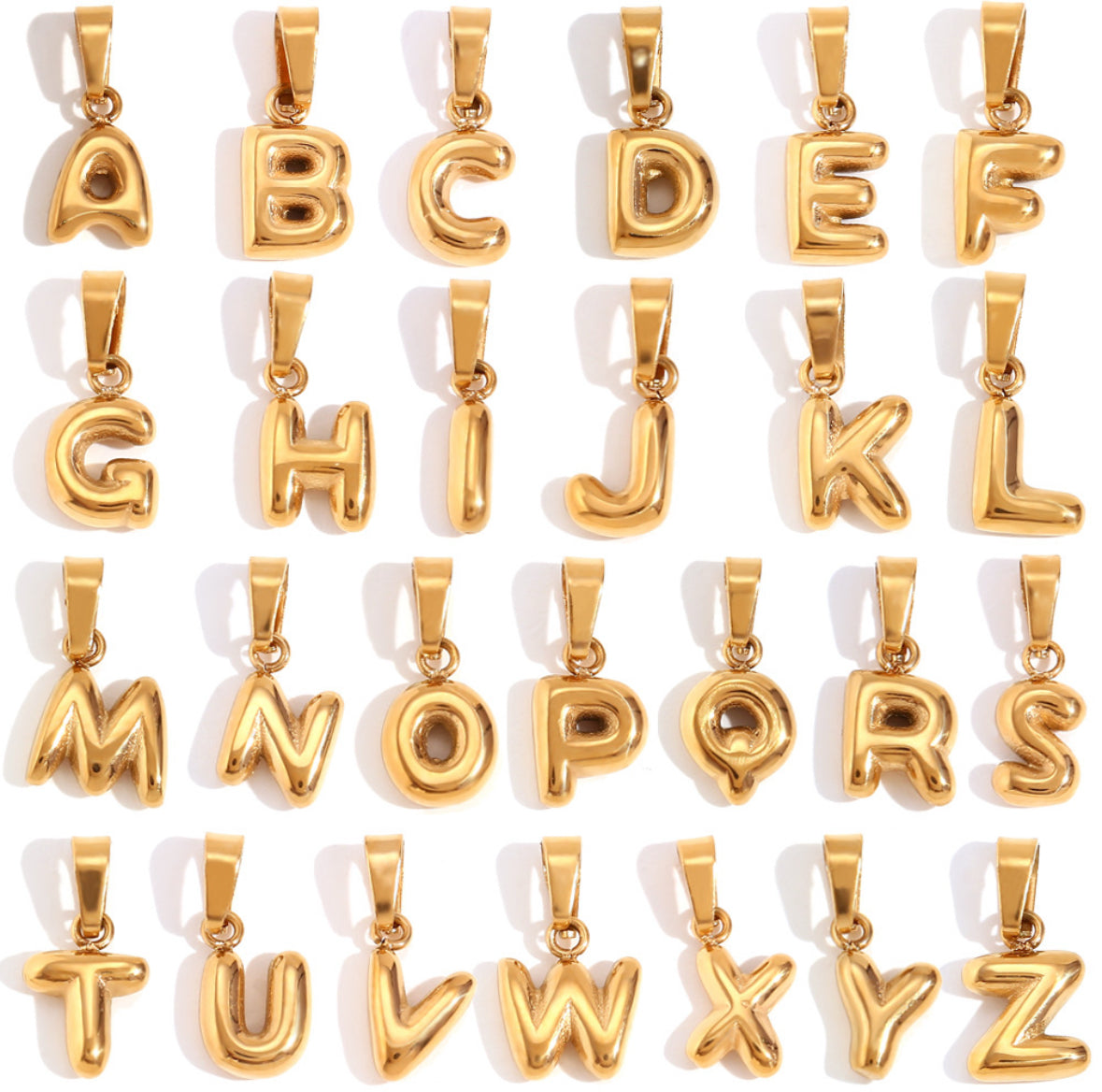 Puffy Initial Charm