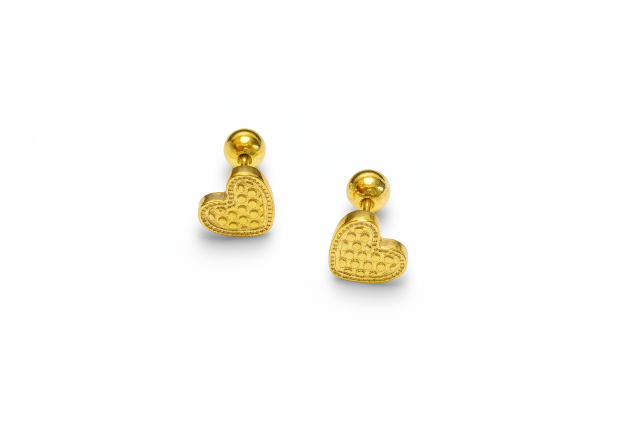 Auric Textured Heart Studs