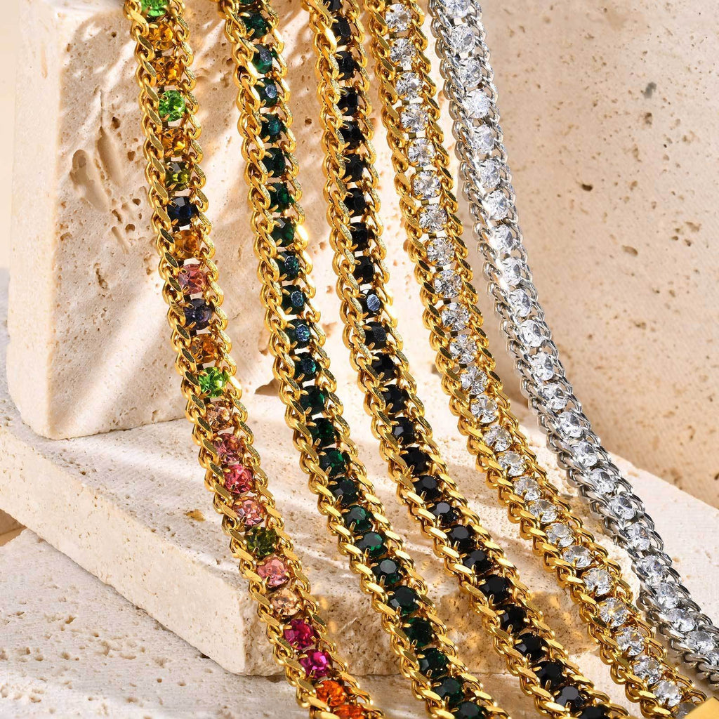 Gold Iced Out Tennis Bracelet