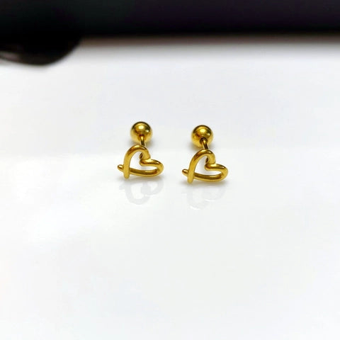 Auric Script Heart Studs