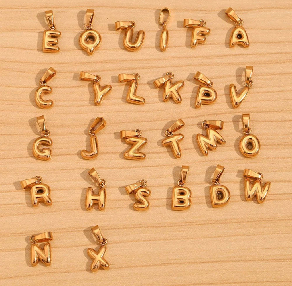 Puffy Initial Charm