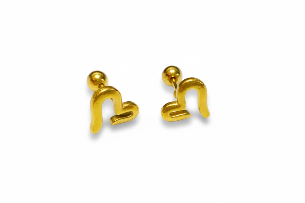 Auric Wave Heart Studs
