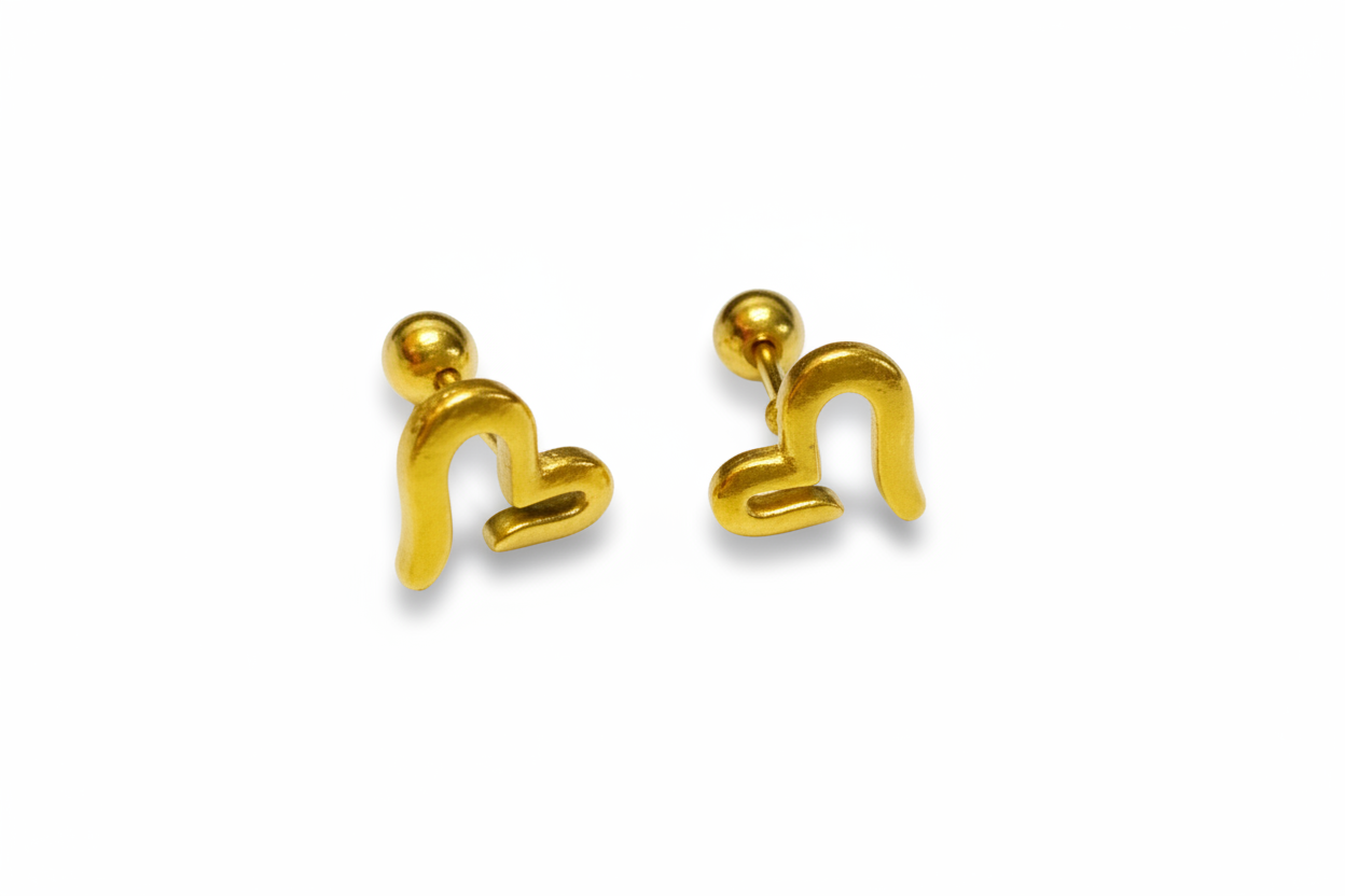 Auric Wave Heart Studs