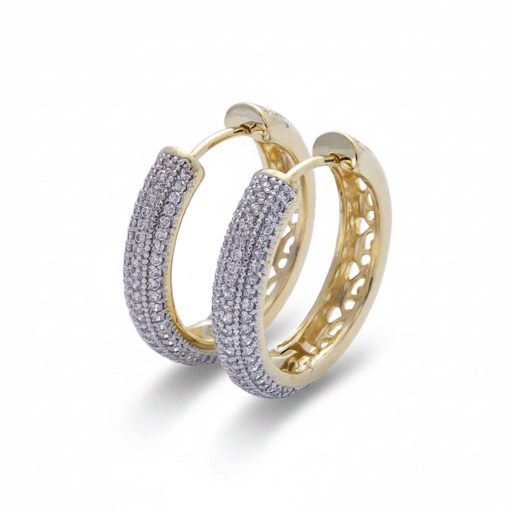 Crystal Dome Hoops 14K Gold Filled