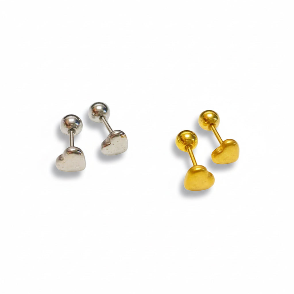 Auric Solid Heart Studs