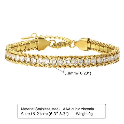 Gold Iced Out Tennis Bracelet