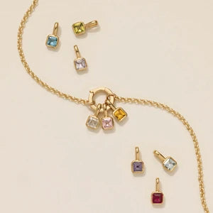 Birthstone Charms-18k gold plated