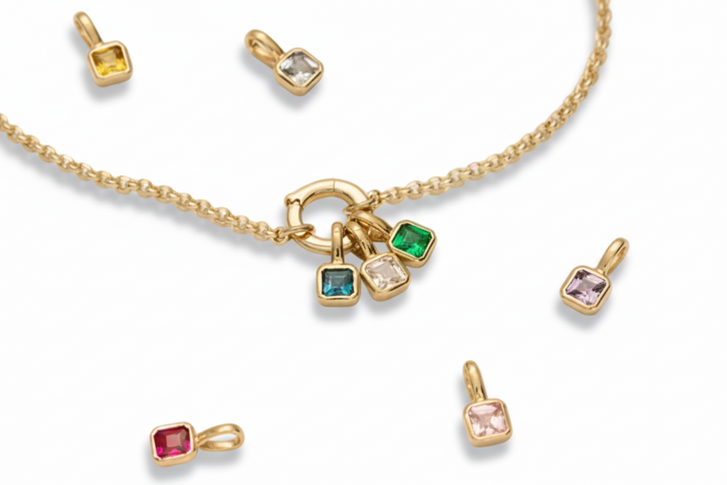 Birthstone Charms-18k gold plated