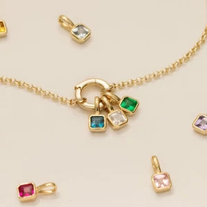 Birthstone Charms-18k gold plated