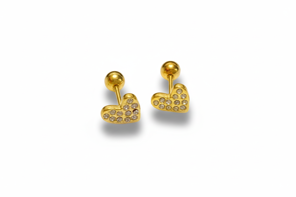 Auric Pavé Heart Studs