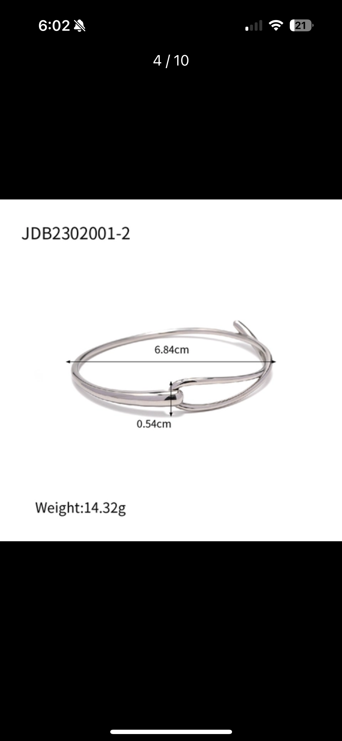 Infinity silver bangle