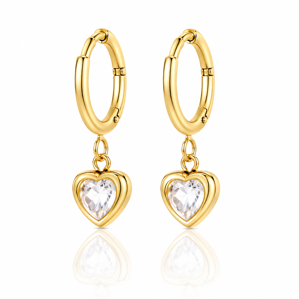 Emerald Heart Gold zircon hoop