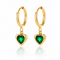 Emerald Heart green zircon hoop