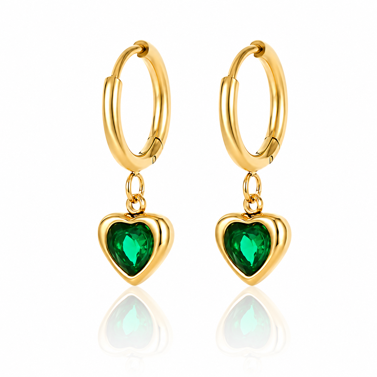 Emerald Heart green zircon hoop