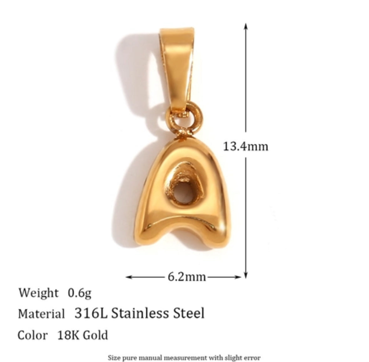 Puffy Initial Charm