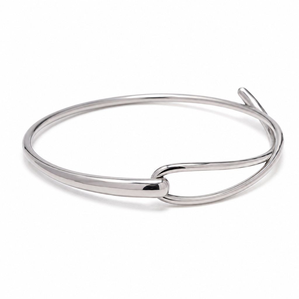 Infinity silver bangle