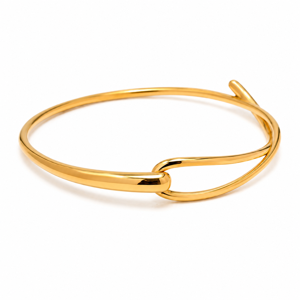 Infinity golden bangle