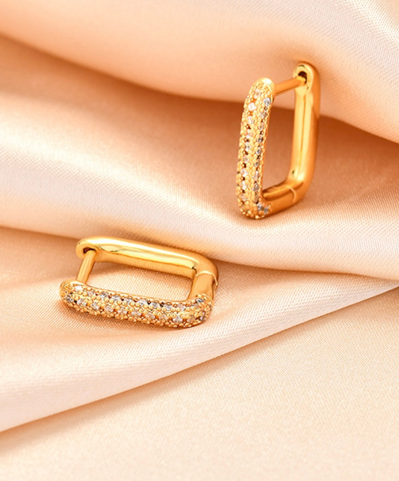 Golden Luxe Square Hoop