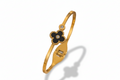 Flora bangle in black