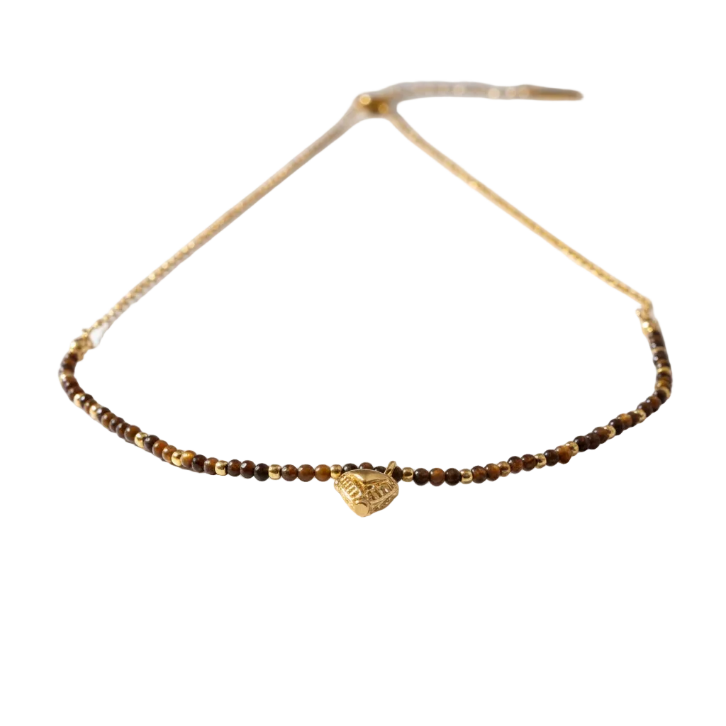 U-Shape Tiger Eye Stone Titanium Steel Necklace - Luxurious Fashion Jewelry