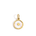 Mother of Pearl Heart Coin Charm Pendant