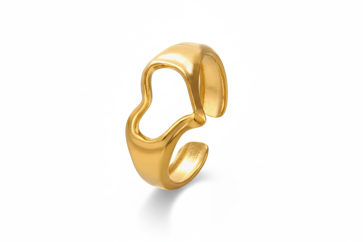 Heart butterfly ring