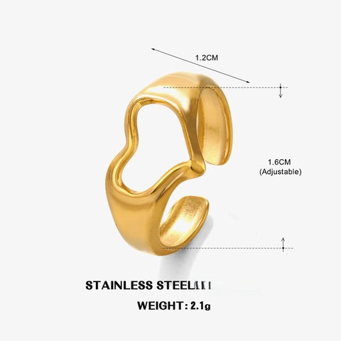 Heart butterfly ring