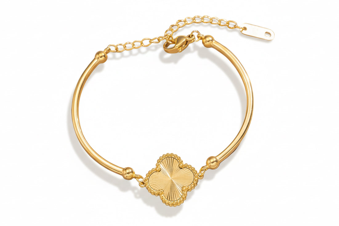 Auric Clover Bangle-Black