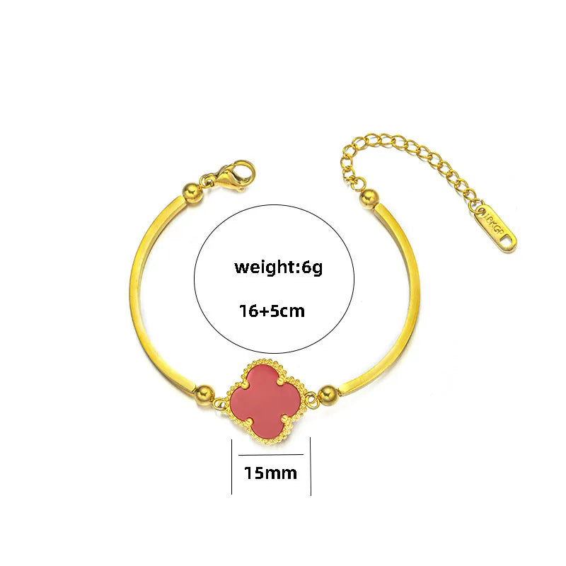 Auric Clover Bangle-white