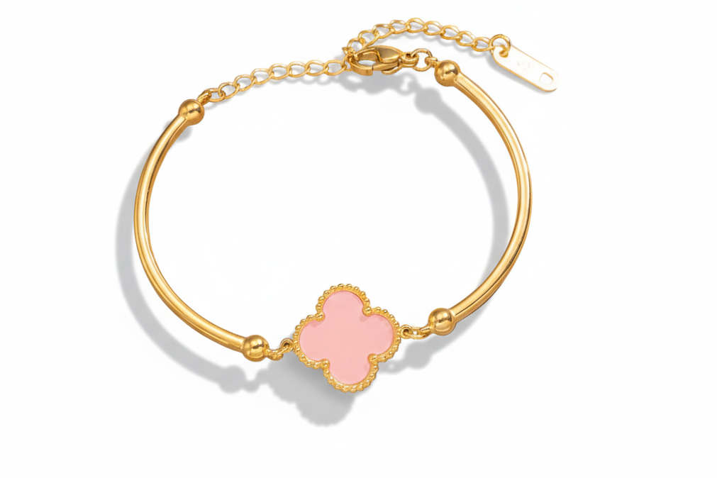 Auric Clover Bangle-pink