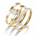 Heart Trio Ring Set
