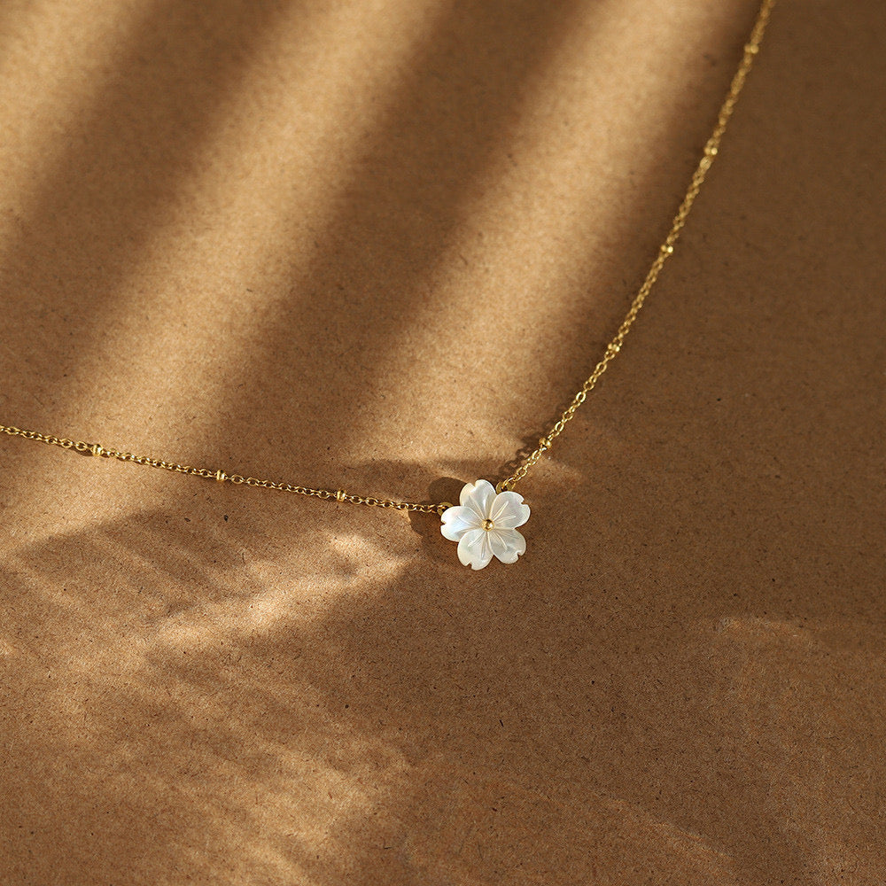 Shell Petal Studs & necklace