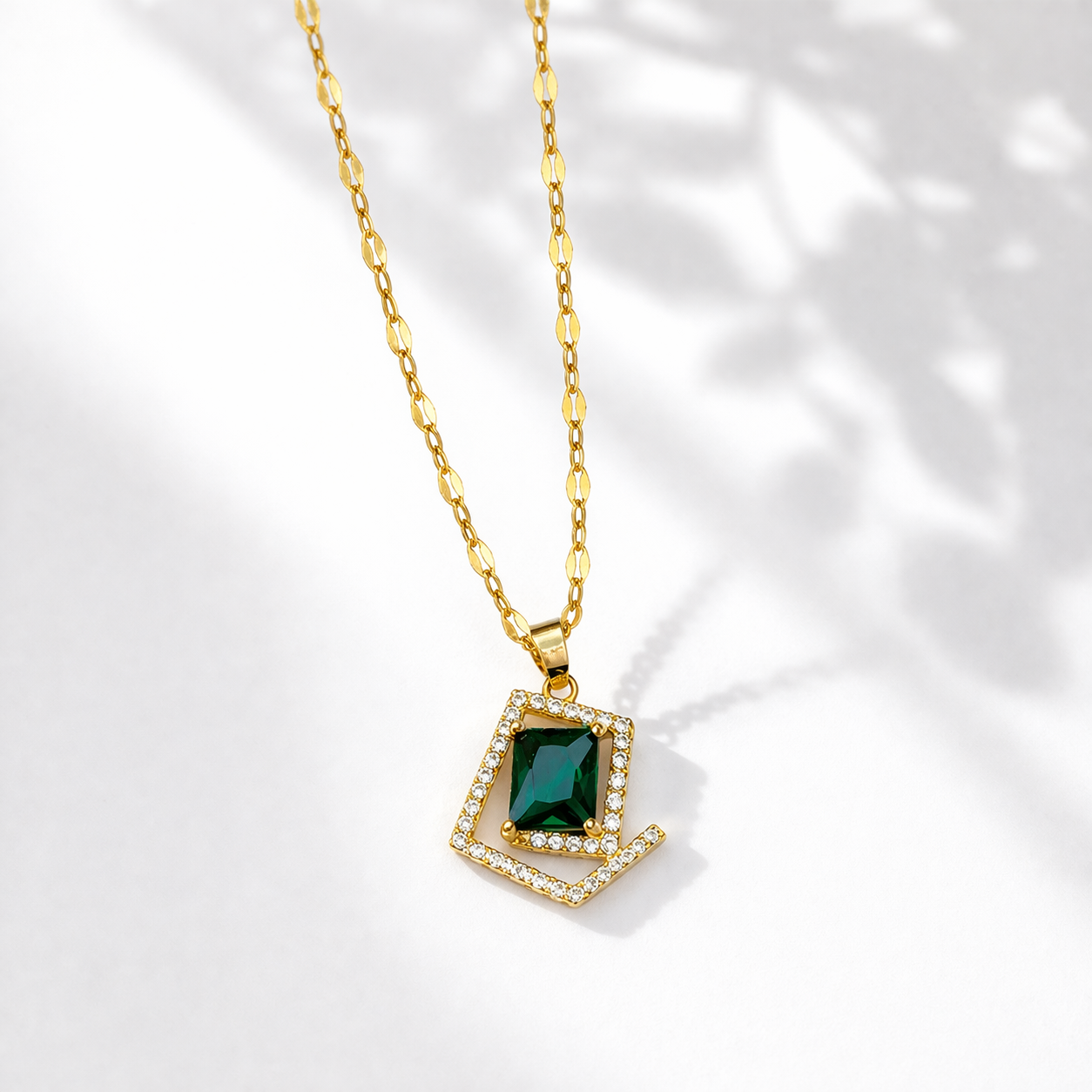 Green stone necklace