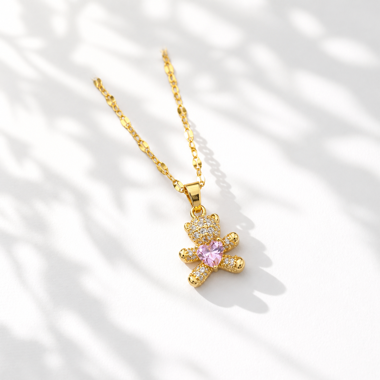 Crystal bear necklace