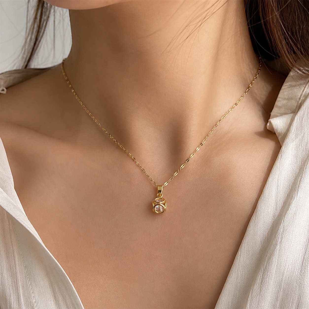 cubical crystal necklace