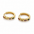 Multicolor Marquise Huggies- 14K Gold Filled
