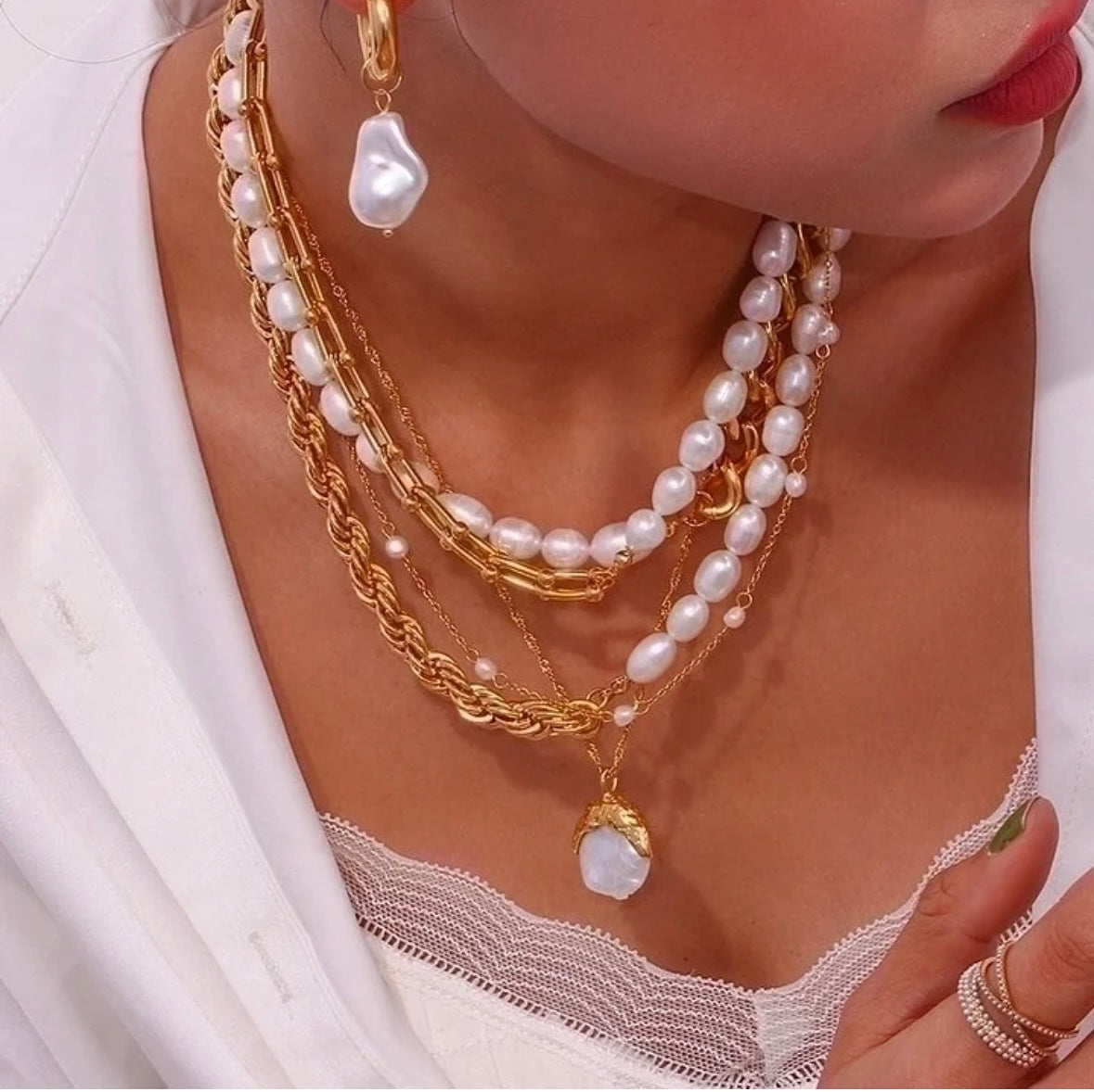 Complete Jewelry Set - 18K Gold Plated Stainless Steel (4 Pieces)