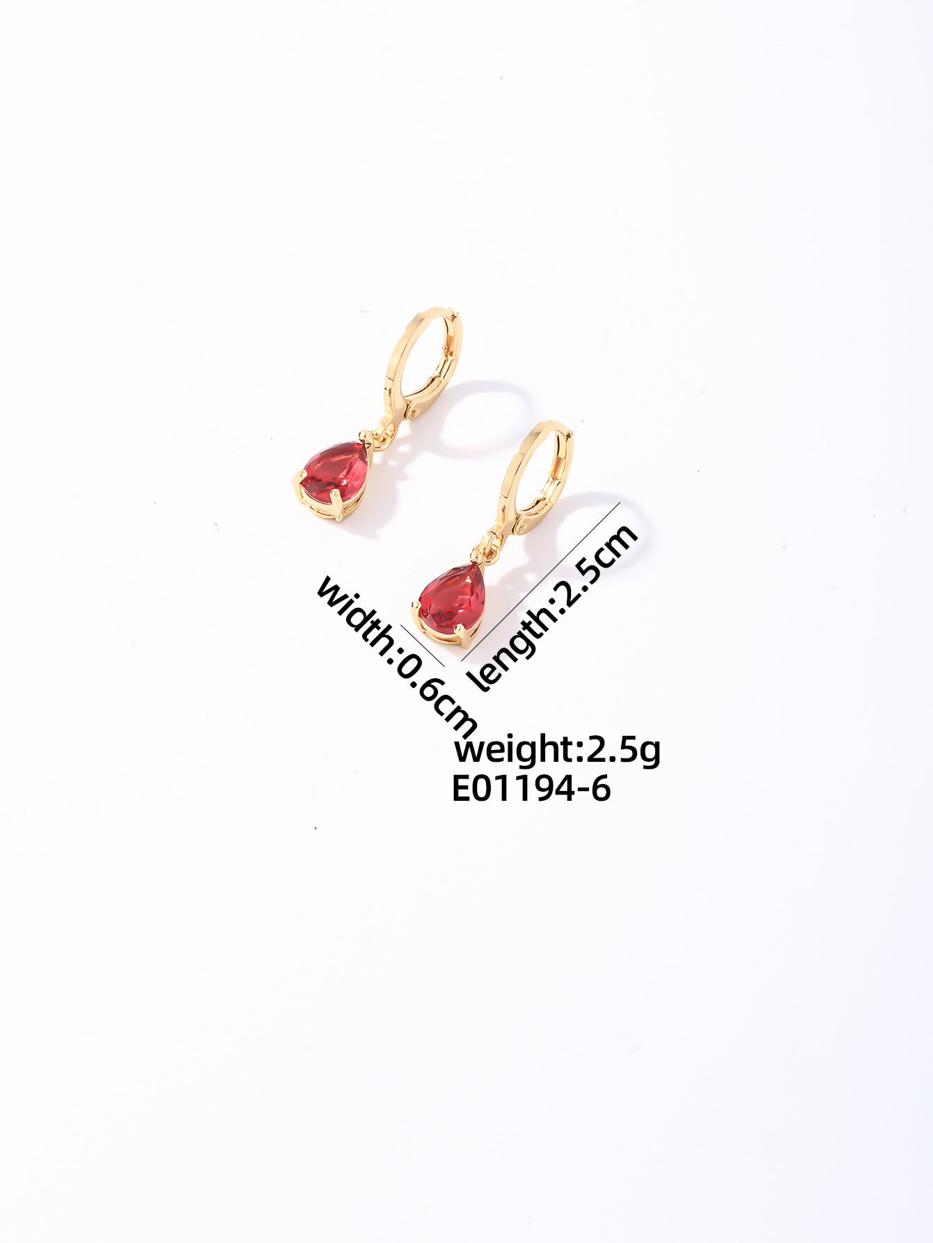 Drop Earrings-Red